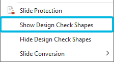 Option Show Design Check Shapes 