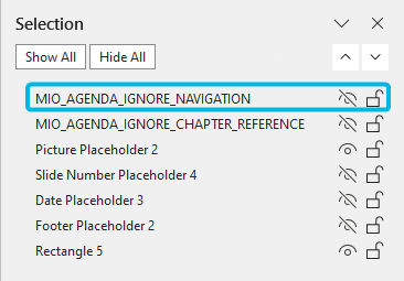 Element List – Hide Navigation