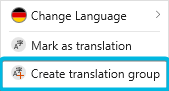 Option Create translation group