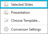 Option Selected Slides