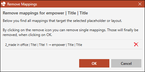 Dialog Box Remove Mapping
