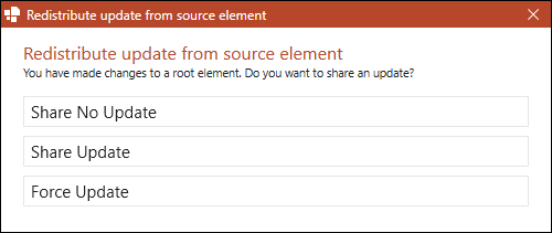 Dialog Box on Updating Root Element