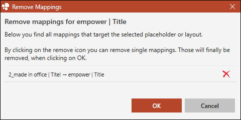 Dialog Box Remove Mapping