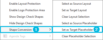 Option Shape Conversion and Set as Target Placeholder