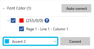 Drop-Down Menu with Correction Option (Collapsed)
