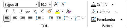 Gruppen Text und Farben in Outlook