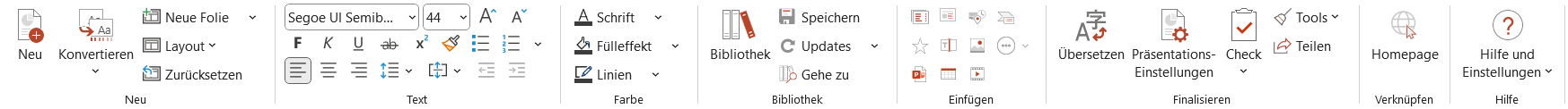 Klassisches Ribbon in PowerPoint