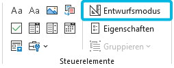 Entwurfsmodus aktivieren