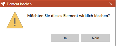 Dialogfenster zum Löschen von Ordnern