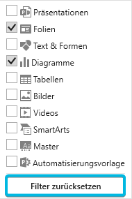 Button Filter zurücksetzen