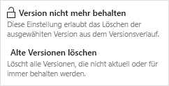 Drop-Down-Menü für den Button Erweitert für gesperrte Version