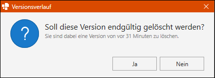 Dialogfenster für Löschvorgang