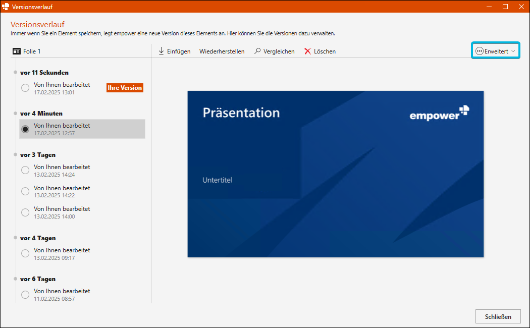 Button Erweitert