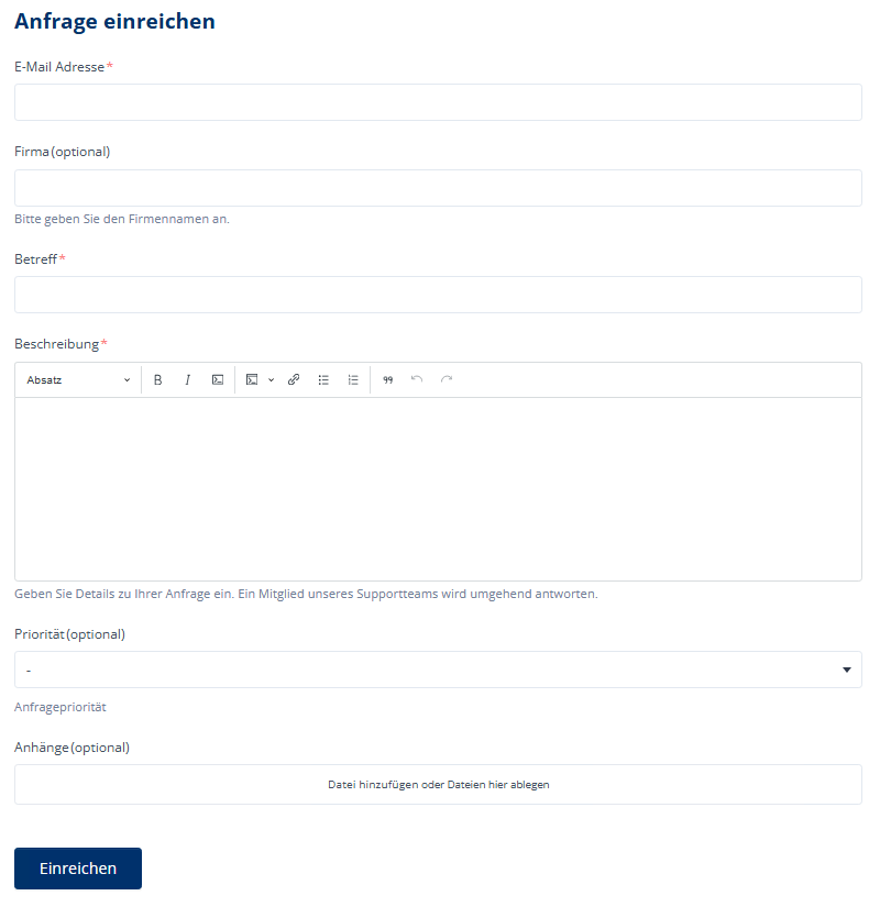 Einen Fehler melden im Help Center