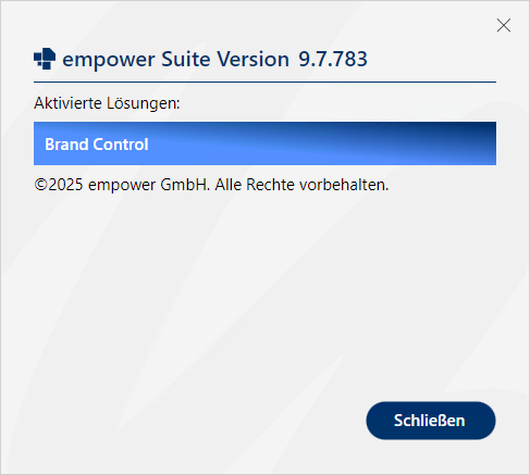 Dialogfenster Über empower