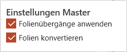 Master-Einstellungen