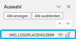Form im Auswahlbereich