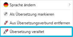 Option Übersetzung veraltet
