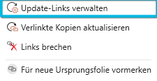Option Update-Links verwalten