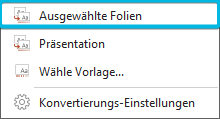 Option Ausgewählte Folien