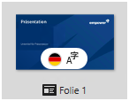 Vorschaubild mit schwarzem Übersetzungs-Symbol