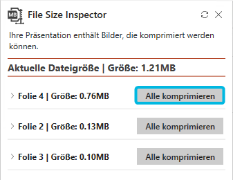 Button Alle komprimieren