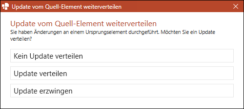 Dialogfenster bei Aktualisierung des Ursprungselements