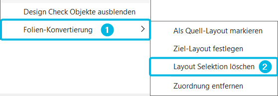 Option Layout Selektion löschen