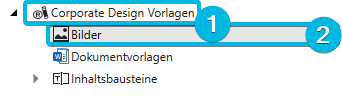 Abschnitte Corporate Design Vorlagen und Bilder