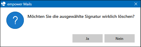 Dialogfenster zum Löschvorgang