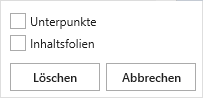 Löschoptionen