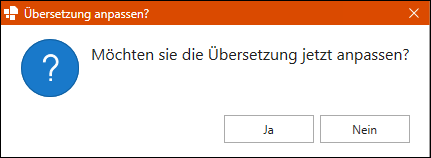 Dialogfenster zur Anpassung