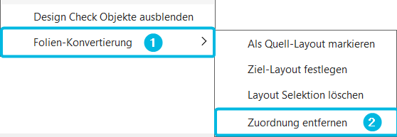 Option Zuordnung entfernen