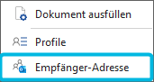 Option Empfänger-Adresse
