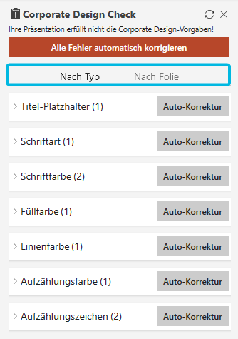 Sortierungsoptionen