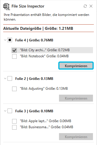 Button Komprimieren