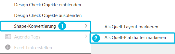 Option Shape-Konvertierung und Als Quell-Platzhalter markieren