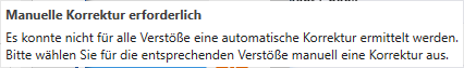 Tooltip Manuelle Korrektur erforderlich