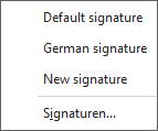 Drop-Down-Menü mit Signaturen