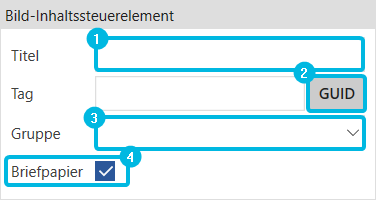 Felder für Bild-Inhaltssteuerelement