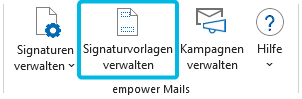 Button Signaturvorlagen verwalten