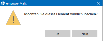 Dialogfenster zum Löschen