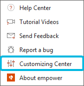 Option Customizing Center