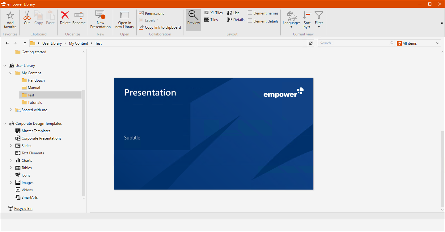 Library Window in Preview View