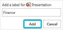 Button Add for New Label