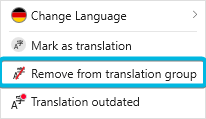 Option Remove from translation group
