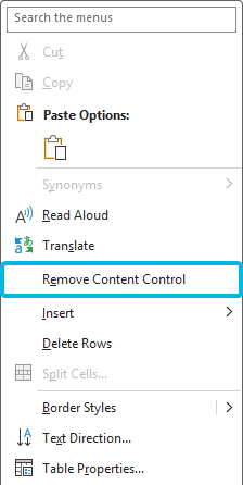 Option Remove Content Control