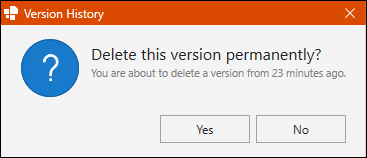 Dialog Box for Deletion