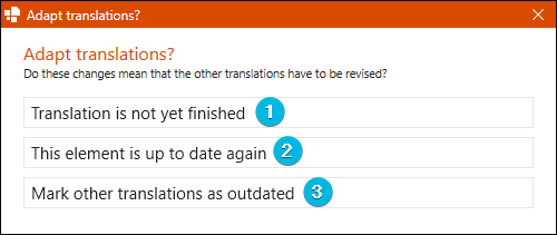 Dialog Box for Changed Outdated Translations