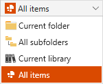 Search Scope Drop-Down Menu